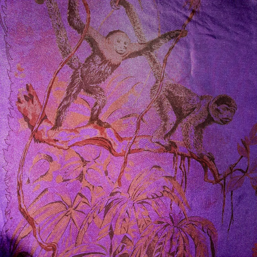 HERMÈS Equateur Silk Twill Scarf Dip Dye 140cm Violet/Multi - Picture 10 of 16